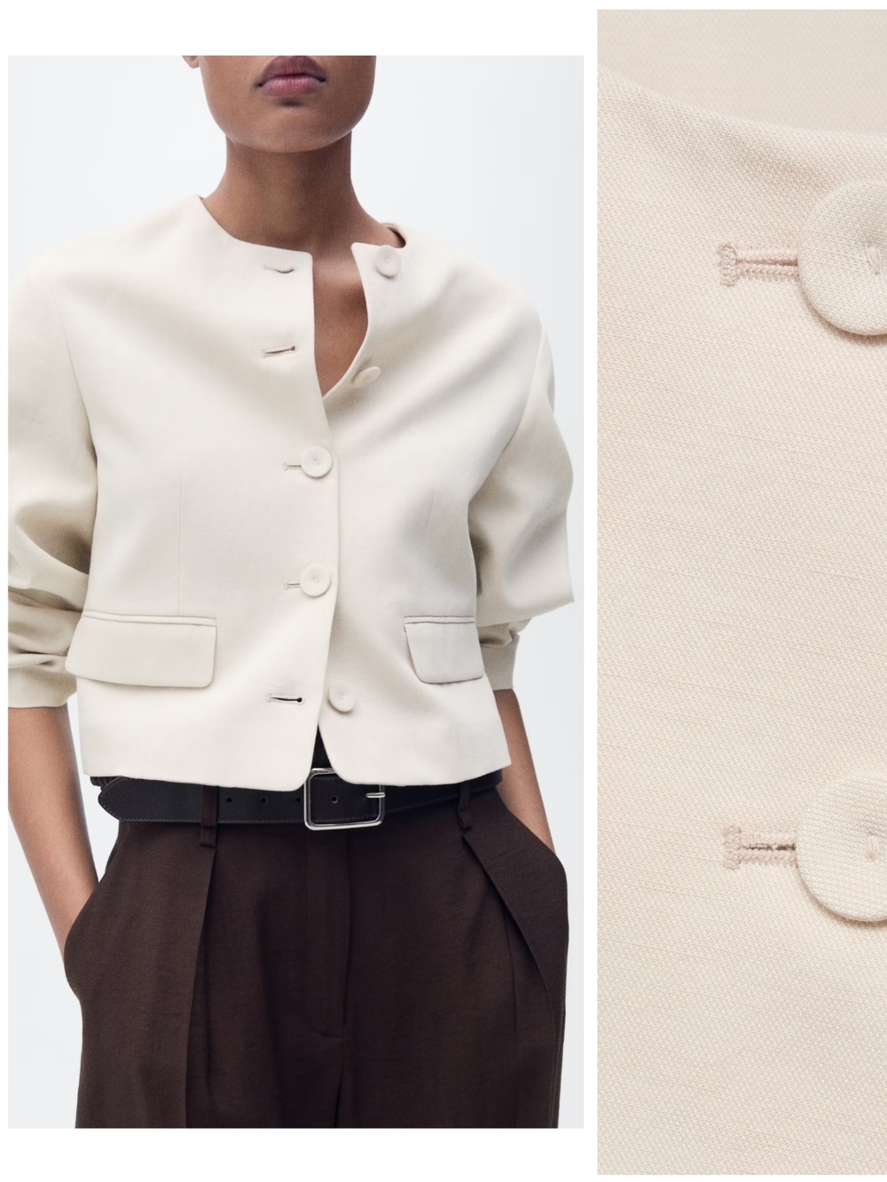 MANGO Linen Blend Jacket